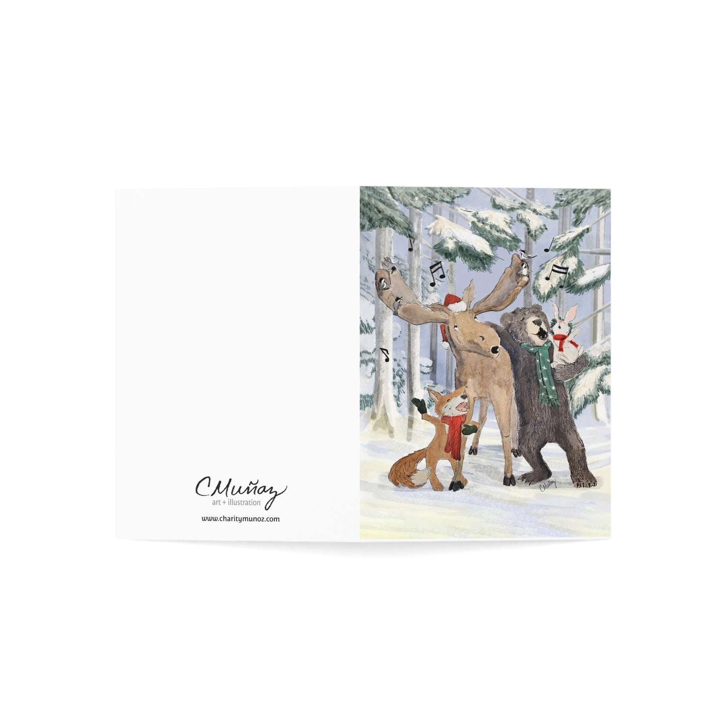 Woodland Carolers Holiday Card 10 Pack